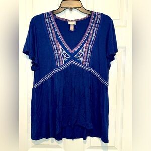 Knox Rose blue top. Size L